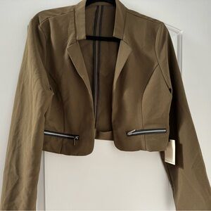 Spacegirlz Green Short Blazer Jacket with front zipped pockets